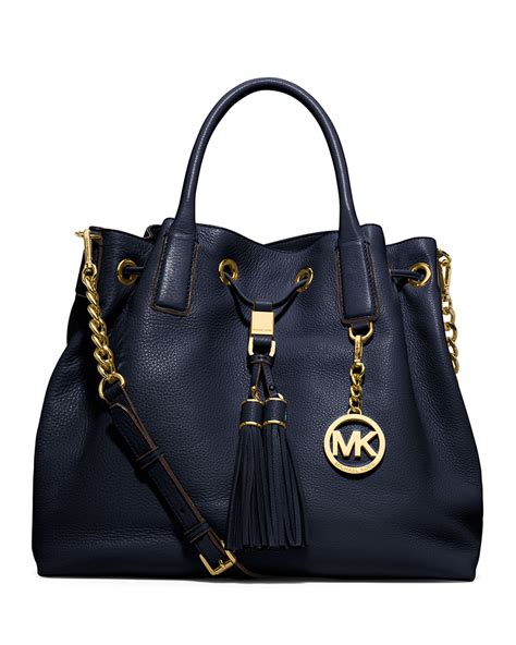 blue michael kors draw string crossbody|Michael Kors blue handbags.